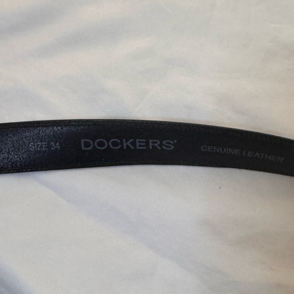 DOCKERS black men’s belt Metal Loop Belt, 32 MM size 34 genuine leather staple - Picture 4 of 7